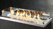 12" x 42" Linear Glass Wind Guard — with fire glass media
