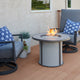 Stonefire 32" Round Gas Fire Pit Table — with the burner lit