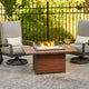 Kenwood Rectangular Chat Height Gas Fire Pit Table — with fire glass media