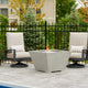 Cove Square Gas Fire Pit Bowl — with the burner lit