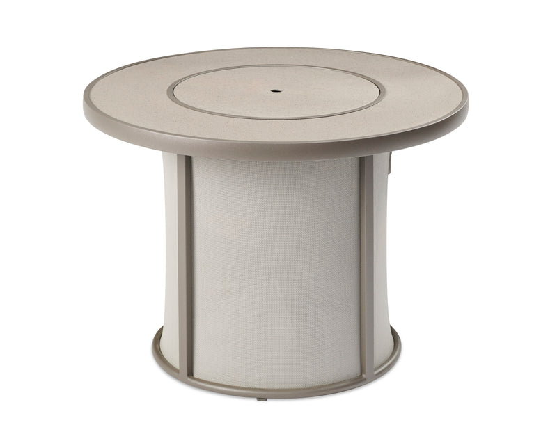 Stonefire 32" Round Gas Fire Pit Table — with the burner cover fitted