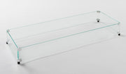 12" x 42" Linear Glass Wind Guard — with fire glass media