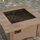24" x 24" Square Grey Glass Burner Cover — with fire glass media