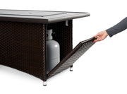 Balsam Montego Linear Gas Fire Pit Table — propane tank access door
