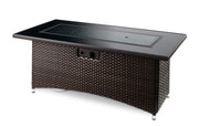 Balsam Montego Linear Gas Fire Pit Table — with the burner cover fitted