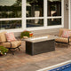 Cedar Ridge Linear Gas Fire Pit Table — with fire glass media