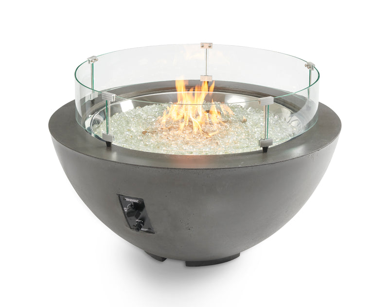 Cove 42" Round Gas Fire Pit Bowl — with fire glass media
