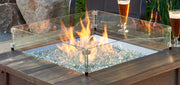 24" x 24" Square Glass Wind Guard — with fire glass media