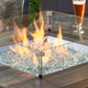 24" x 24" Square Glass Wind Guard — with fire glass media