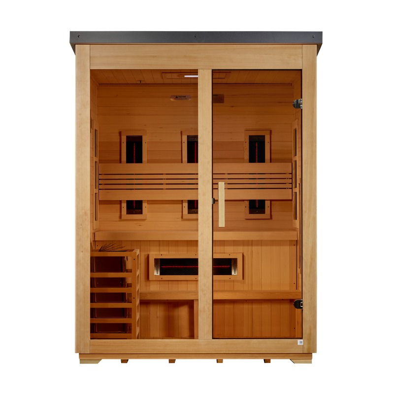 Golden Designs Carinthia Flat Roof — 3-Person Outdoor Hybrid Sauna