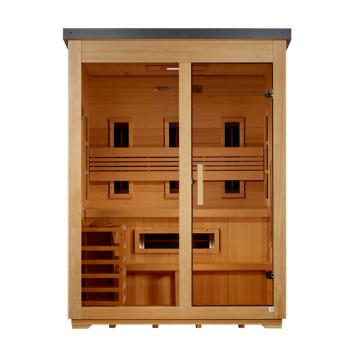 Golden Designs Carinthia Flat Roof — 3-Person Outdoor Hybrid Sauna