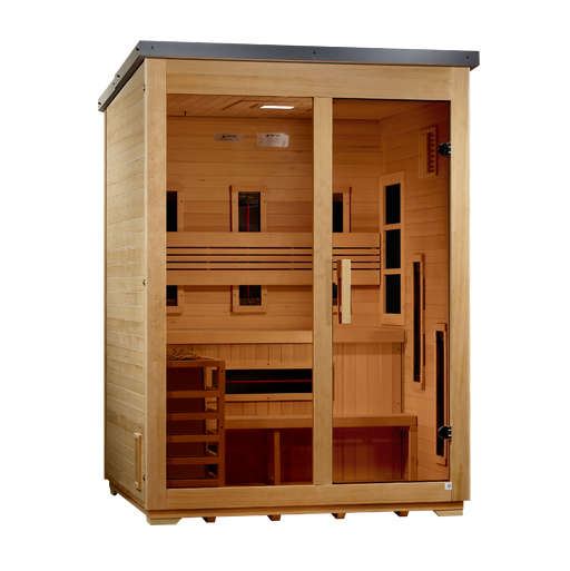 Golden Designs Carinthia Flat Roof — 3-Person Outdoor Hybrid Sauna - View 2