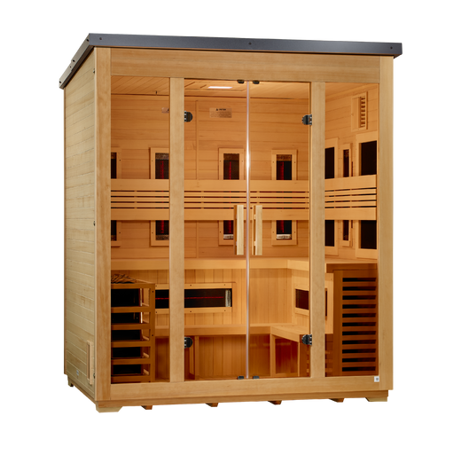 Golden Designs Gargellen Flat Roof — 5-Person Outdoor Hybrid Sauna - View 2