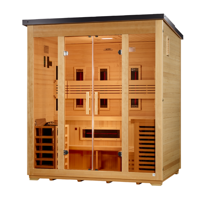 Golden Designs Gargellen Flat Roof — 5-Person Outdoor Hybrid Sauna - View 3