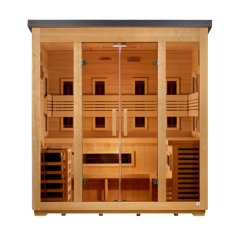 Golden Designs Gargellen Flat Roof — 5-Person Outdoor Hybrid Sauna