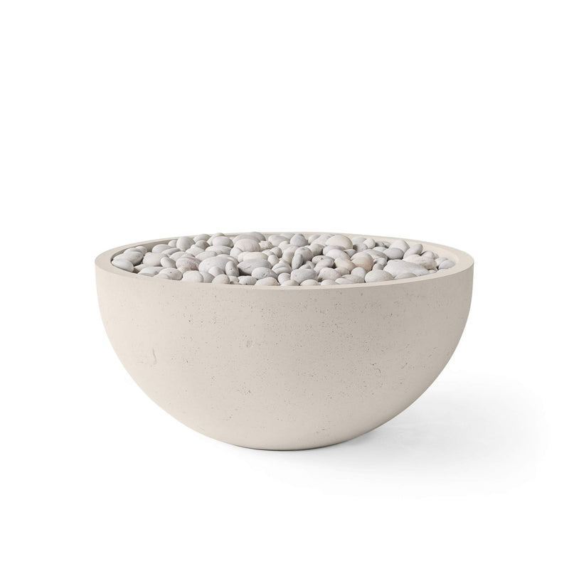 HPC Dekko Serenade 32 concrete fire pit in Clay with Ivory Beachstone