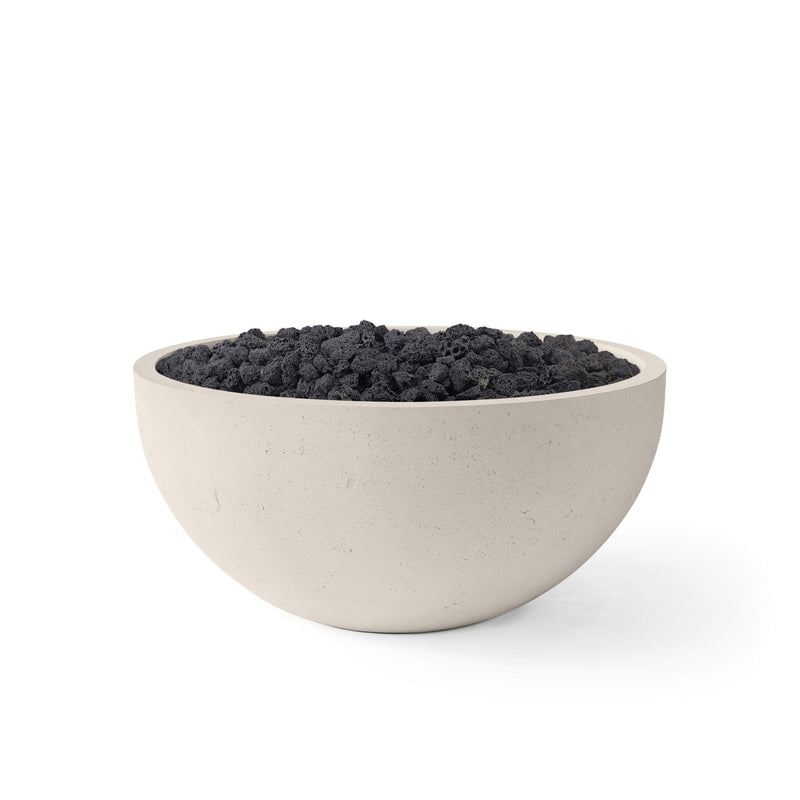 HPC Dekko Serenade 32 concrete fire pit in Clay with Black Lava Rock