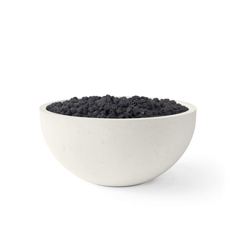HPC Dekko Serenade 40 concrete fire pit in Limestone with Black Lava Rock