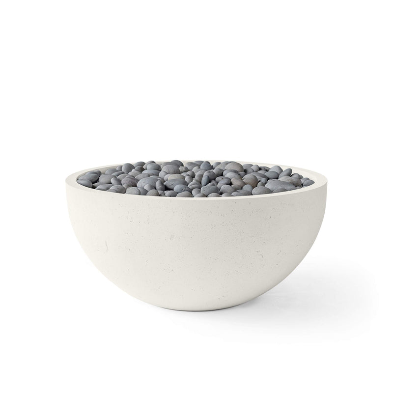 HPC Dekko Serenade 32 concrete fire pit in Limestone with Slate Beachstone