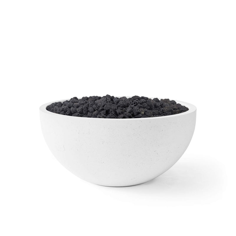 HPC Dekko Serenade 32 Concrete Fire Pit in Natural / Black Lava Rock finish
