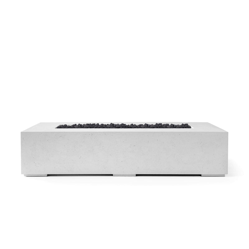 HPC Dekko Sonoma 72 concrete fire pit in Ash with Black Lava Rock