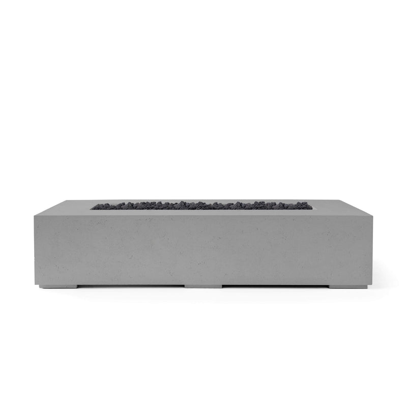HPC Dekko Sonoma 56 Concrete Fire Pit in Charcoal / Black Lava Rock finish