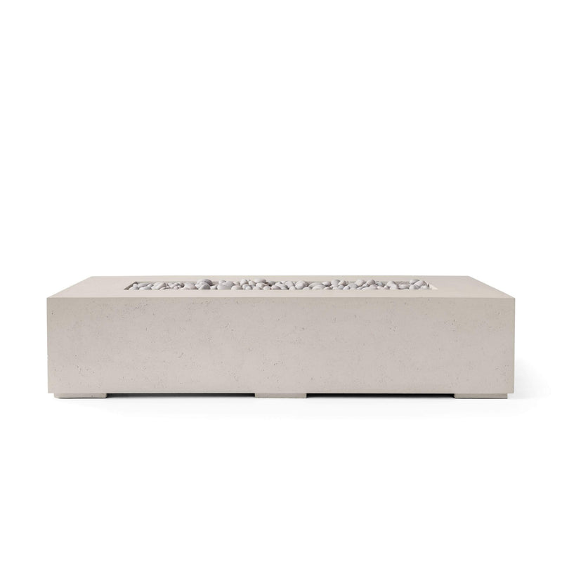 HPC Dekko Sonoma 56 concrete fire pit in Clay with Ivory Beachstone