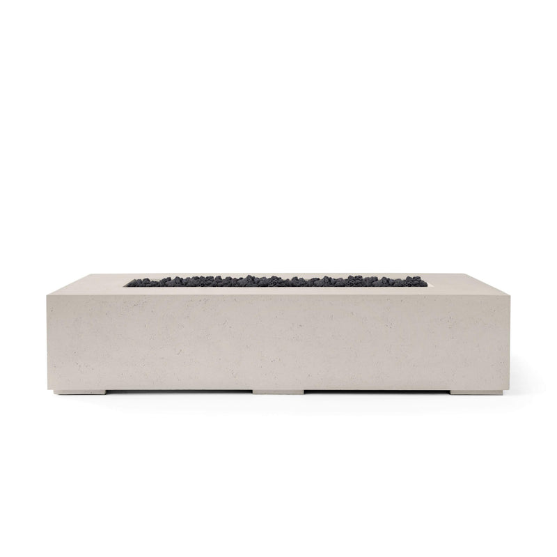 HPC Dekko Sonoma 72 concrete fire pit in Clay with Black Lava Rock