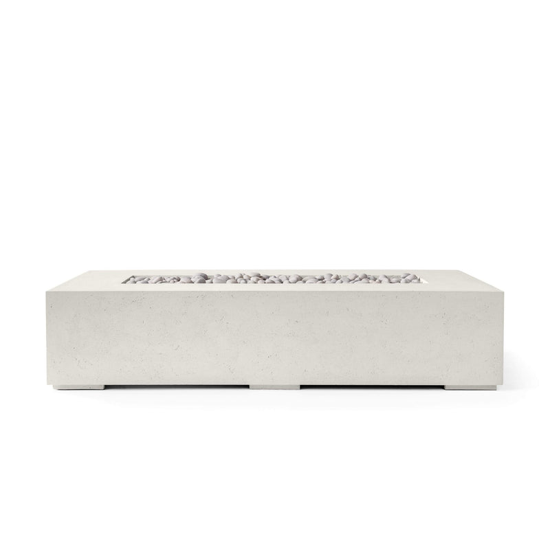 HPC Dekko Sonoma 56 concrete fire pit in Limestone with Ivory Beachstone