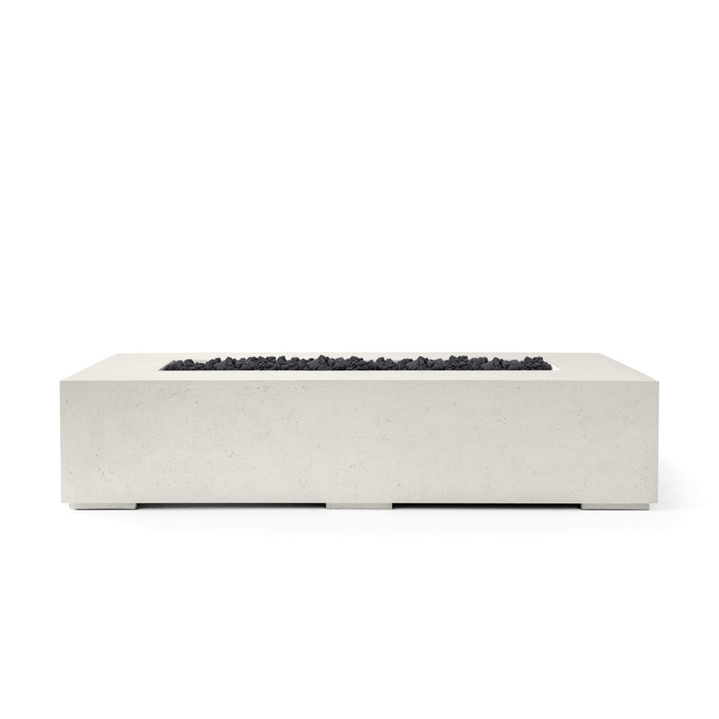 HPC Dekko Sonoma 56 concrete fire pit in Limestone with Black Lava Rock