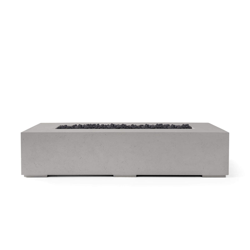 HPC Dekko Sonoma 56 Concrete Fire Pit in Sandstone / Black Lava Rock finish