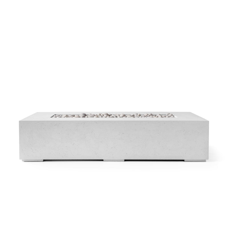 HPC Dekko Sonoma 56 concrete fire pit in Ash with Ivory Beachstone